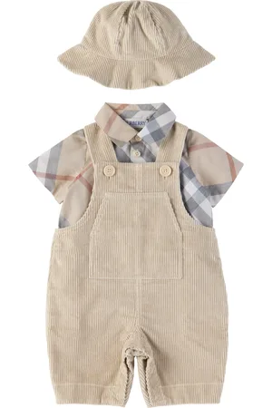 Burberry Baby Beige Cotton Overalls Set