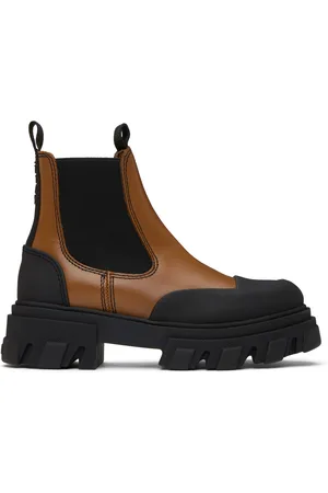 Ganni Brown Cleated Low Chelsea Boots