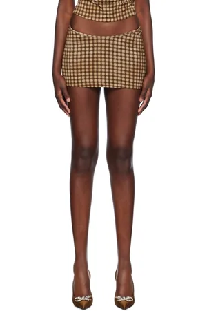 Miaou Brown Elektra Miniskirt
