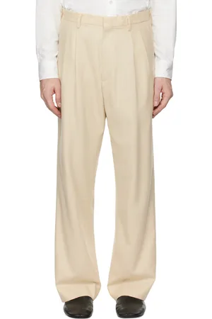 Auralee Beige Super Light Wool Trousers
