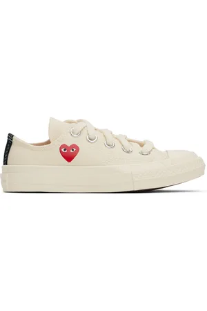 Comme des Garçons Kids Beige Converse Edition Chuck 70 OG Single Heart Low Top Sneakers