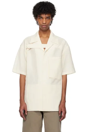 NULLUS Off-White Dry Button Strap Short Sleeve Shirt