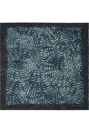 DRIES VAN NOTEN Navy Silk Pocket Square
