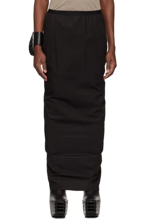 Rick Owens Black Hollywood Soft Pillar Long Skirt
