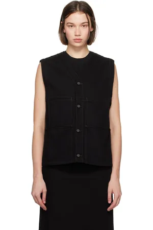 LEMAIRE Black Y-Neck Denim Vest