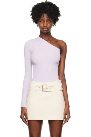 REMAIN Birger Christensen Purple Single-Shoulder Long Sleeve T-Shirt