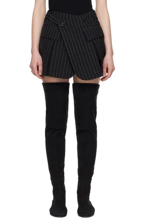 SACAI Black Wool Silk Suiting Skort