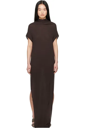 Rick Owens Brown Hollywood SL Crater Maxi Dress