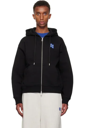 Ader Error Black TRS Tag 02 Zip-Up Hoodie