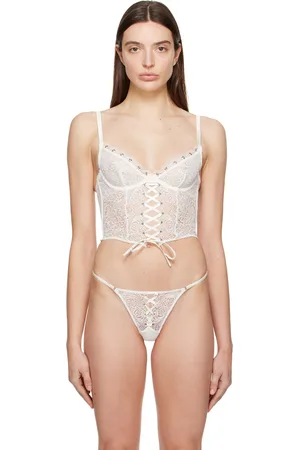 FLEUR DU MAL White Lace-Up Corset