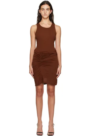 Helmut Lang Brown Combo Minidress