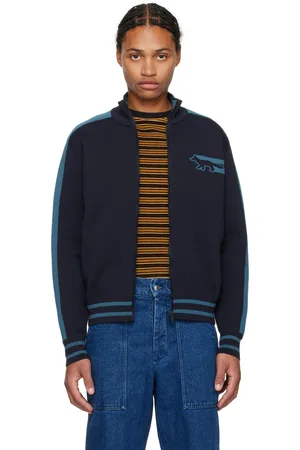 Maison Kitsuné Navy Flash Fox Zipped Jacket