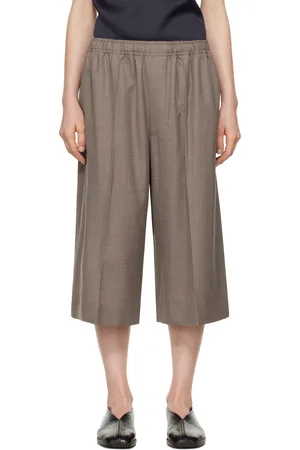 Carven Taupe Elastic Waist Shorts