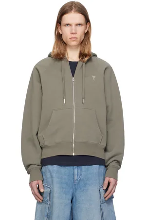 Ami Khaki Cotton Tonal Ami de Coeur Hoodie