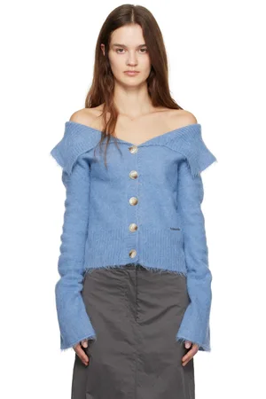 Holzweiler Blue Off Shoulder Cardigan