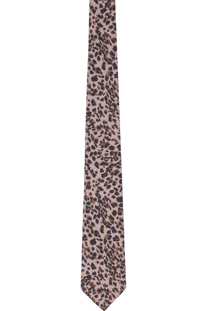 Paul Smith Pink Leopard Print Silk Tie
