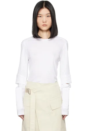 Helmut Lang White Astro Crew Long Sleeve T-Shirt