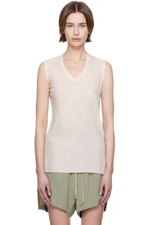 Rick Owens Off-White Hollywood V-Neck Tank Top