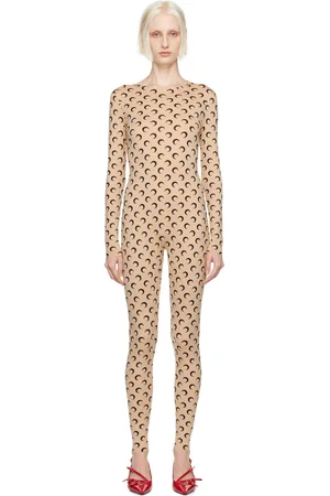 Marine Serre Tan All Over Moon Jumpsuit