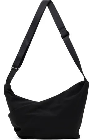 YOHJI YAMAMOTO Black Wool Gabardine Nylon Tape Drape Bag