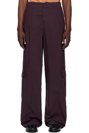 DRIES VAN NOTEN Purple Loose Overdyed Cargo Pants