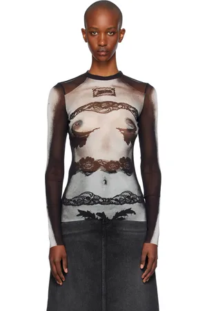 Jean Paul Gaultier Black Printed Long Sleeve T-shirt