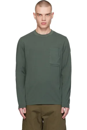 Moncler Green Patch Pocket Long Sleeve T-Shirt
