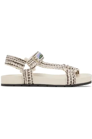 Bottega Veneta Off-White & Brown Trip Sandals