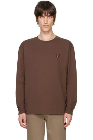 Maison Kitsuné Brown Bold Fox Head Patch Long Sleeve T-shirt