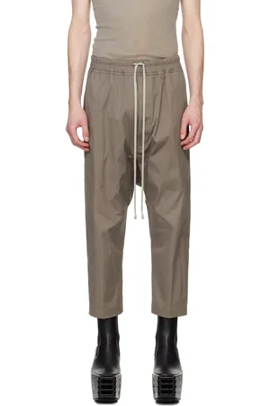 Rick Owens Gray Hollywood Drawstring Cropped Trousers