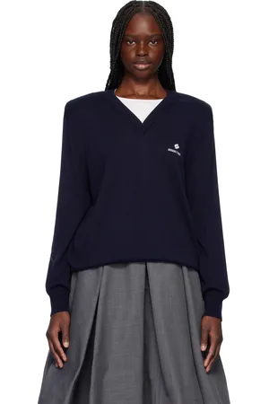 Shushu/Tong Navy Shoulder Pad Knit Sweater
