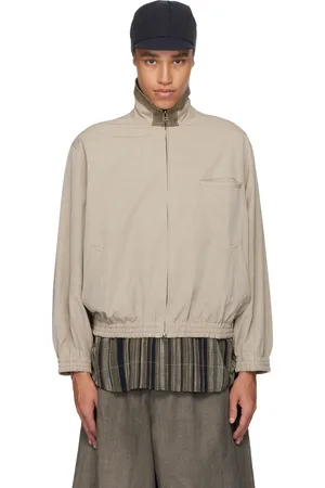Aviva Jifei Xue Beige Yarn-Dyed Track Jacket