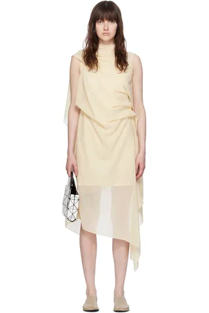 Issey Miyake Yellow Over The Body Minidress