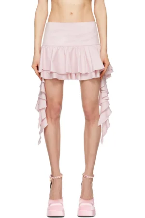 BLUMARINE Pink Ruffled Miniskirt