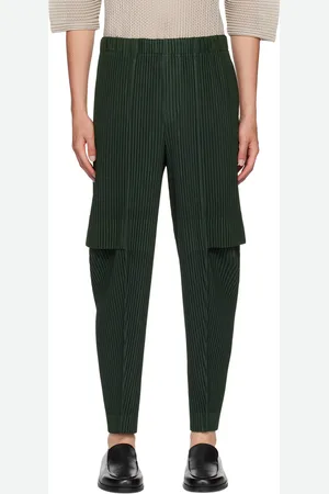 Issey Miyake Green Elasticized Cargo Pants