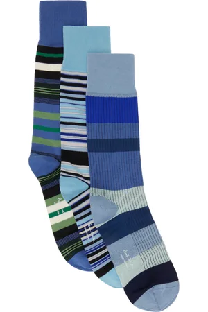 Paul Smith Three-Pack Blue Mix Socks
