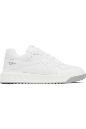 VALENTINO GARAVANI White One Stud Low-Top Nappa Sneakers