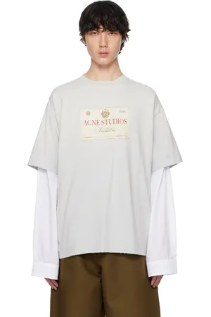 Acne Studios Gray & White Layered Print T-shirt