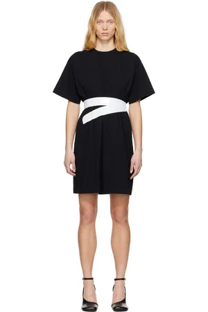 Maison Margiela Black Taped Jersey Midi Dress