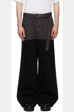 SACAI Black Garment-Dyed Trousers