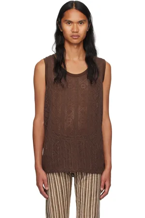 CMMN SWDN Brown Crewneck Tank Top