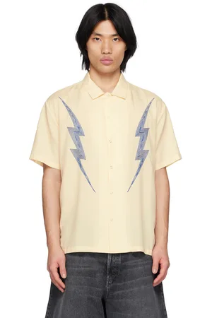 Double Rainbouu Beige Electric Embroidery West Coast Shirt