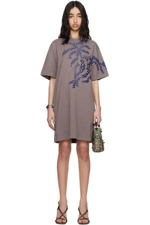 DRIES VAN NOTEN Taupe Embroidered Minidress