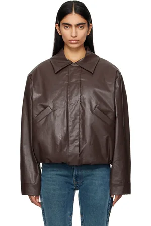 Kassl Editions Brown Short Oil Bomber Jacket