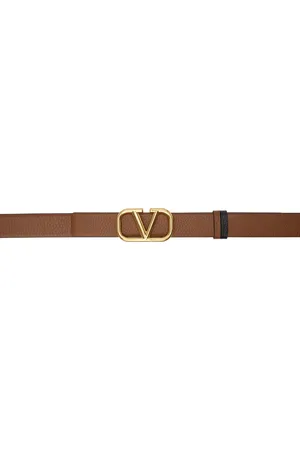 VALENTINO GARAVANI Brown & Black VLogo Signature Reversible Belt