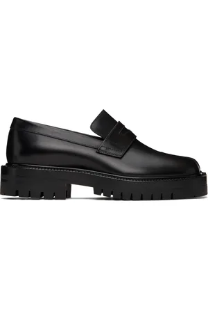 Maison Margiela Black Tabi Leather Loafers