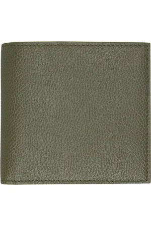 Thom Browne Green Pebble Grain Coin Purse Bifold Wallet