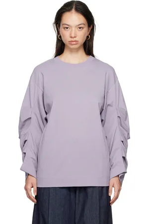 DRIES VAN NOTEN Purple Pleated Sleeves T-Shirt