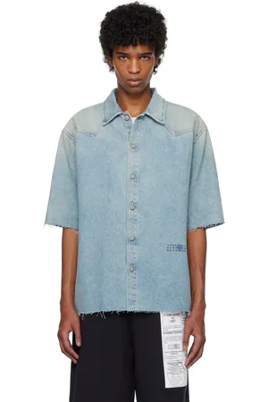 Maison Margiela Blue Short Sleeve Denim Shirt