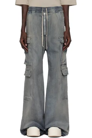 Rick Owens Indigo Porterville Double Cargo Jumbo Belas Denim Cargo Pants